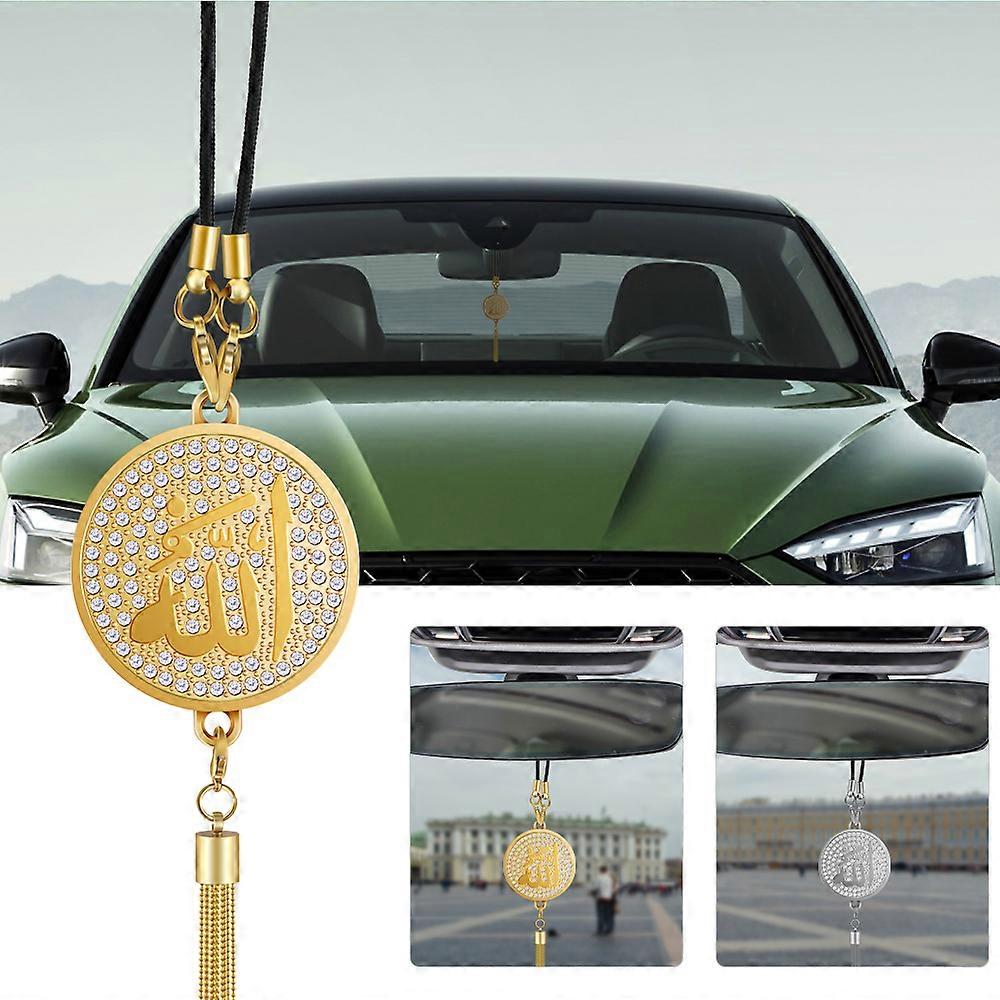 Car Styling Muslim Allah Metal logo Pendant Auto Rearview Mirror Hanging