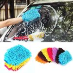 Car Wash Mitt 2 Pack Large Size Microfiber Wash Mitt for Car Cleaning Mitts Tools Scratch-Free Car Washing Gloves,Red