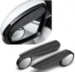 2PCS Car Blind Spot Mirror, Adjustable Wide Angle Side Mirror with Rain Visor Guard, Carbon Fiber Rear View Blind Spot Mirror Reflective Protection Shield, Car Accessories