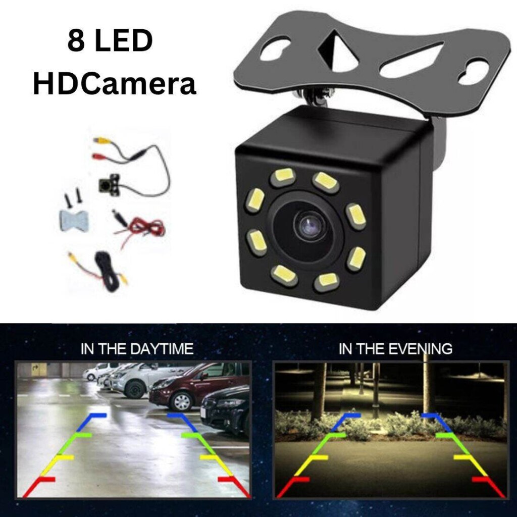 1 Car Backup Camera, 8 LED Hd Reverse Camera with Night Vision - Image 1