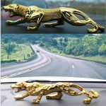 Golden Resin Leopard Statue for Dashboard Christmas Season Luck - Image 3