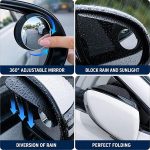 2PCS Car Blind Spot Mirror, Adjustable Wide Angle Side Mirror with Rain Visor Guard, Carbon Fiber Rear View Blind Spot Mirror Reflective Protection Shield, Car Accessories - Image 6