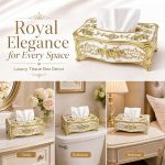 Luxury Rococo Style Rhinestone Tissue Box Cover Acrylic for Bathroom Vanity - Image 6