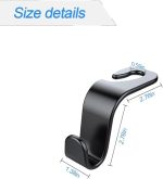 Car Seat Headrest Hooks, Black 4 Pack, Seat Hooks for Purses and Bags, Heavy Duty Purse Holder Bag Holder for Car, Space Saving Seat Hooks Purse Hanger for Vehicle - Image 4