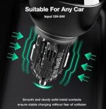 Pugan 165W Fast Car Charger – USB & Type-C Multi-Port Charger with Built-in 3-in-1 Cable - Image 3
