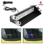 8 LED Red & Blue Car Police Strobe Light | Flashing Emergency Warning Light for All Cars, Trucks, Bikes | Waterproof 12V Dashboard Windshield Light with Switch – Set of 1 - Image 3