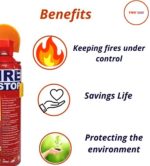 Fire Stop Spray Fire Extinguisher, 1000ml, Portable Aerosol Can, Red and Yellow - Image 2