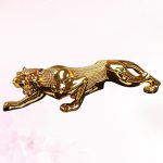 Golden Resin Leopard Statue for Dashboard Christmas Season Luck - Image 5