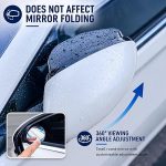 2PCS Car Blind Spot Mirror, Adjustable Wide Angle Side Mirror with Rain Visor Guard, Carbon Fiber Rear View Blind Spot Mirror Reflective Protection Shield, Car Accessories - Image 4