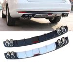 Universal Rear Bumper Lip Diffuser Spoiler with Decorative Quad Exhaust Tips - Image 2