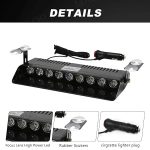 12V Car Dash Emergency Warning Strobe Red Blue Flasher Windshield Sucker LED light With Multiple Flashing Modes For All Cars, Emergency Vehicles, etc. (9 LED Red Blue White) - Image 3