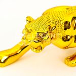 Lucky Fengshui/Cheetah Gift for Car Office Home Decorative Showpiece - 4.5 cm (Polyresin, Gold) - Image 2