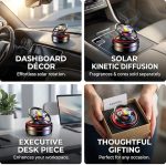 Solar Dashboard Spinner Sun Powered Kinetic Car Diffuser (Celestial Gold) | Air Diffuser Ornament with Unscented Core for Custom User Fragrances, Space - Image 5