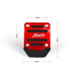 Non-Slip Manual Car Pedals Kit Sports Brake Pad Cover Foot Pedals Rest Plate Kits(Red) Compatible with Marutii Gypsy - Image 3