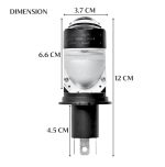 Projector Lens h4 LED Headlight Bulb 50W White Light with Red Devil Eye, Waterproof, Heat Dissipation, Universal Fit for Car Bike Truck Van, High Brightness (Pack of 1) - Image 2