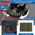 Car Dashboard Anti-Slip Mat with 360° Rotating Phone Holder, Parking Number Plate, Coin & Key Storage Pad, Universal Car Mobile Stand (Black) - Image 2