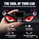 Solar Devil Eye Car Window Light, Wireless Triangle LED - Image 3