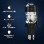 Projector Lens h4 LED Headlight Bulb 50W White Light with Red Devil Eye, Waterproof, Heat Dissipation, Universal Fit for Car Bike Truck Van, High Brightness (Pack of 1) - Image 4