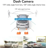 Dash Cam Front and Rear Inside, 1080P FHD Three Channels Dash Camera for Cars, WDR, G Sensor, Loop Recording, Parking Monitor, 24 Hours Recording - Image 3