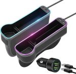 7 Color Led Car Seat Gap Organizer, Black 2 Pieces