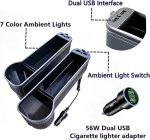 7 Color Led Car Seat Gap Organizer, Black 2 Pieces - Image 3