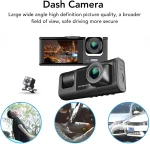 Dash Cam Front and Rear Inside, 1080P FHD Three Channels Dash Camera for Cars, WDR, G Sensor, Loop Recording, Parking Monitor, 24 Hours Recording - Image 6