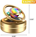 Solar Dashboard Spinner Sun Powered Kinetic Car Diffuser (Celestial Gold) | Air Diffuser Ornament with Unscented Core for Custom User Fragrances, Space - Image 3