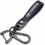 Premium Genuine Leather Car Keychain – Stylish Key Ring Holder for Men & Women, Durable Key Accessory & Gift (Black)