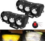 Motorcycle LED Spotlight – Dual Color Hi/Low Beam Driving Light with Switch for Cars, Trucks, SUVs & UTVs (12V/24V) - Image 4