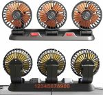 Triple Head Car Fan – 2-Speed USB/12V/24V Cooling Fan for Vehicle Interior, Home & Office Use