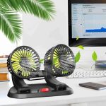 12V Dual Fan Head Car Air Circulator – Adjustable Dashboard Cooling Fan with 2 Speed Modes for Vehicle Interior - Image 3