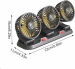 Triple Head Car Fan – 2-Speed USB/12V/24V Cooling Fan for Vehicle Interior, Home & Office Use - Image 4