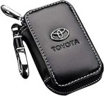 Toyota Black Leather Car Key Case Coin Holder Zipper Remote Wallet Key Chain Bag