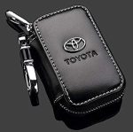 Toyota Black Leather Car Key Case Coin Holder Zipper Remote Wallet Key Chain Bag - Image 2