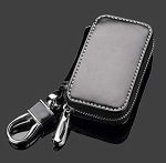 Toyota Black Leather Car Key Case Coin Holder Zipper Remote Wallet Key Chain Bag - Image 4