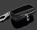 Toyota Black Leather Car Key Case Coin Holder Zipper Remote Wallet Key Chain Bag - Image 6