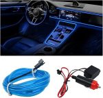 5M Ice Blue EL Wire Car Interior Light – Flexible Electroluminescent Ambient Lighting for Car Decoration, Universal Fit - Image 2