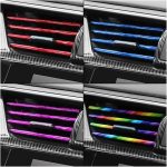 10PCS U-Shaped Car Air Vent Trim – Chrome Styling Moulding Strips for AC Outlet Grille & Interior Decoration (Red)