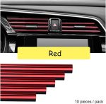 10PCS U-Shaped Car Air Vent Trim – Chrome Styling Moulding Strips for AC Outlet Grille & Interior Decoration (Red) - Image 4