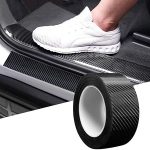 5cm × 5m Carbon Fiber Car Door Sill Protector – Waterproof Anti-Scratch Adhesive Protection Tape, Black