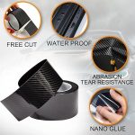5cm × 5m Carbon Fiber Car Door Sill Protector – Waterproof Anti-Scratch Adhesive Protection Tape, Black - Image 4