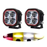 Motorcycle LED Fog Light Set (Pack of 2) – 4-Lens White & Yellow Spotlight with Flashing Mode, Red Devil Eye & IP67 Waterproof Design, 12–80V for Cars, Jeeps & SUVs - Image 6