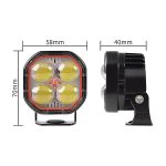 Motorcycle LED Fog Light Set (Pack of 2) – 4-Lens White & Yellow Spotlight with Flashing Mode, Red Devil Eye & IP67 Waterproof Design, 12–80V for Cars, Jeeps & SUVs - Image 5