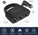 5-in-1 120W Car Charger & Cigarette Lighter Adapter – 12V/24V USB-C PD Charger with USB Port & 3 Extension Sockets - Image 7