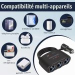 5-in-1 120W Car Charger & Cigarette Lighter Adapter – 12V/24V USB-C PD Charger with USB Port & 3 Extension Sockets - Image 5