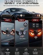 Solar Devil Eyes LED Light – Wireless USB Rechargeable Car & Bike Windshield Ambient Decorative Lamp - Image 6