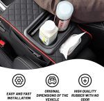 Multifunctional 5-in-1 Car Armrest Cushion – Heightened Leather Center Console Organizer with Dual Cup Holders, Phone & Tissue Holder, Storage Bag for Most Cars - Image 3