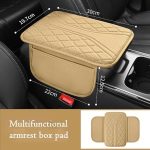 Premium Memory Foam Car Armrest Cover – Leather Center Console Cushion with Non-Slip Pad & Storage Bags for Kia Optima 2014–2020, Beige - Image 5